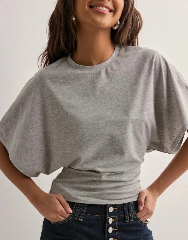 Women's Sense Round Neck Pullover Sleeve Summer Simple Solid Women's T-shirt