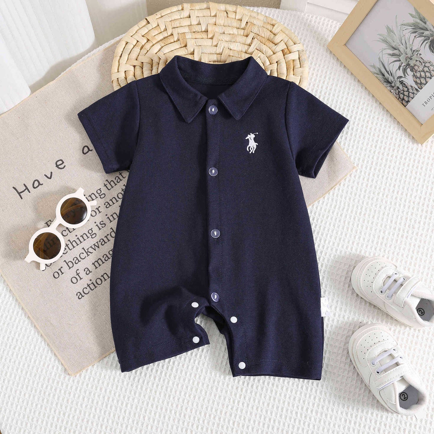 Western Style Born Infant Full Moon Going Jumpsuit, Climbing Suit