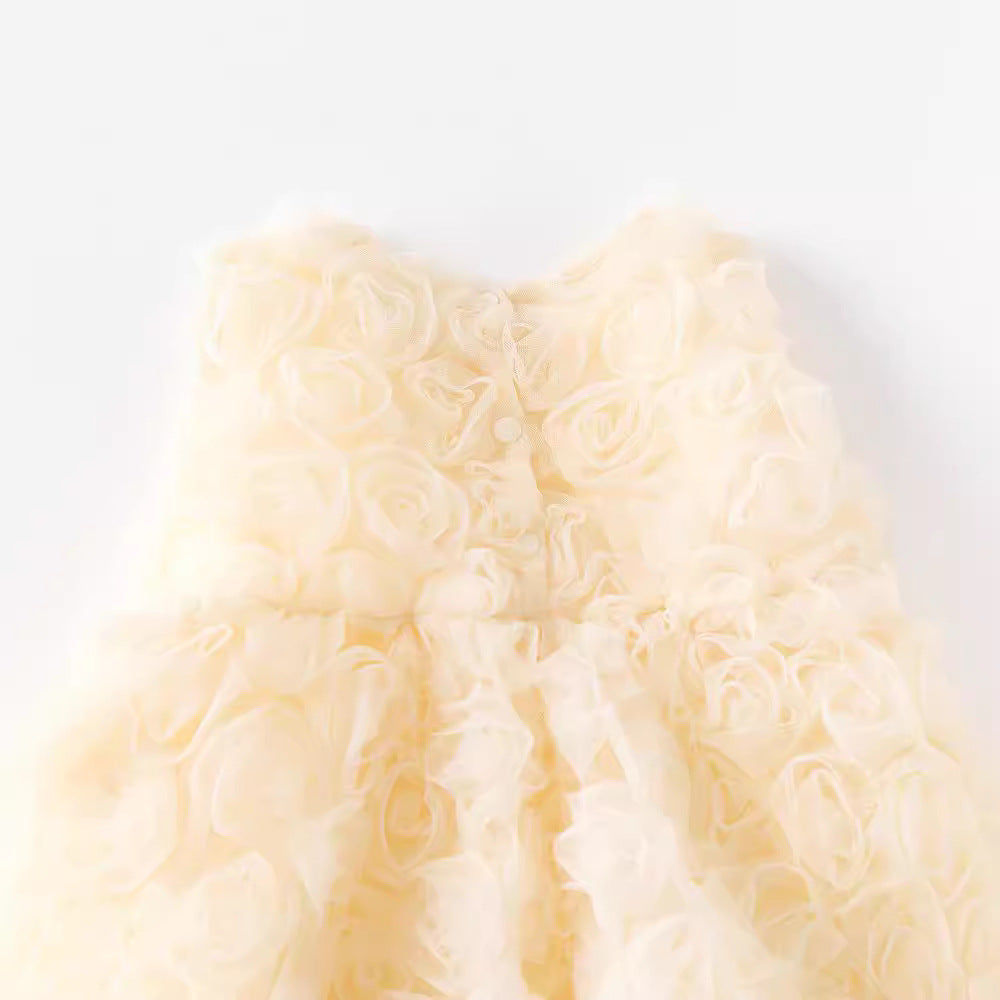 Children's Summer Sleeveless Rose Jumpsuit Temperament Princess Children's Dress