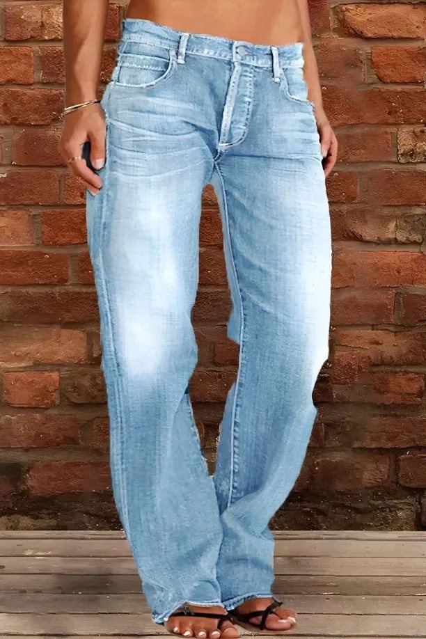 Charming Women's Slimming Washed Bell-bottom Trousers Women's Jeans