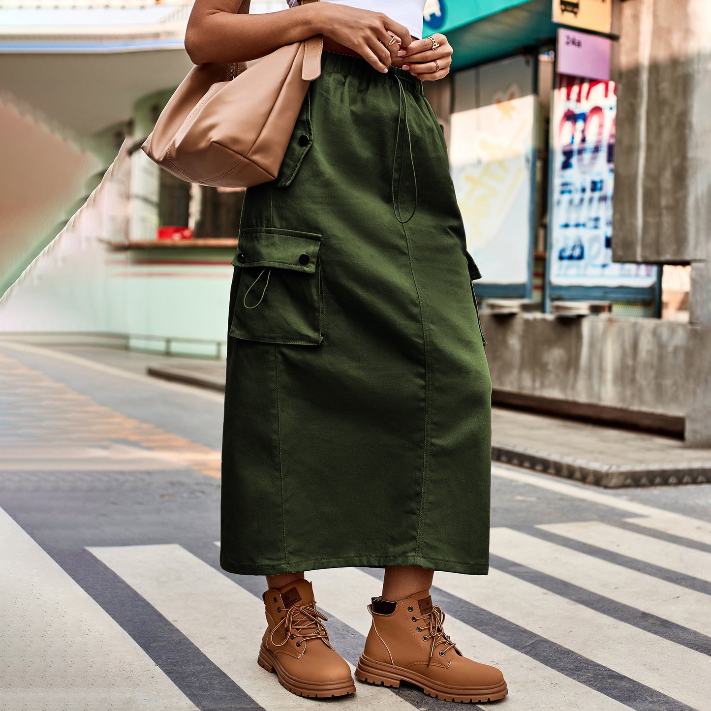 Graceful Versatile New Women's Drawstring Denim Skirt