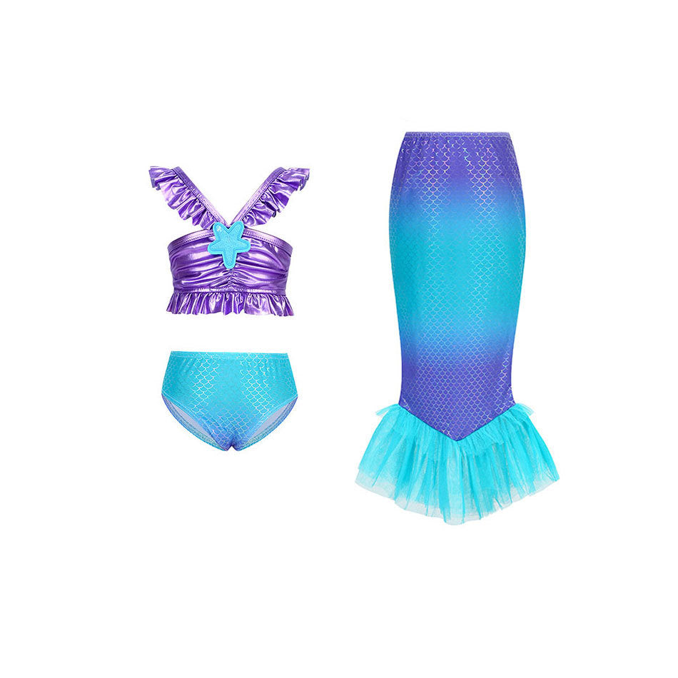 Children's Mermaid Princess Sequined Fishtail Performance With Suspenders Children's Dress