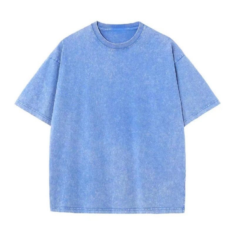 Women's & Men's Summer Fashion Waxed Washed Old Short-sleeved Large Size T-shirt
