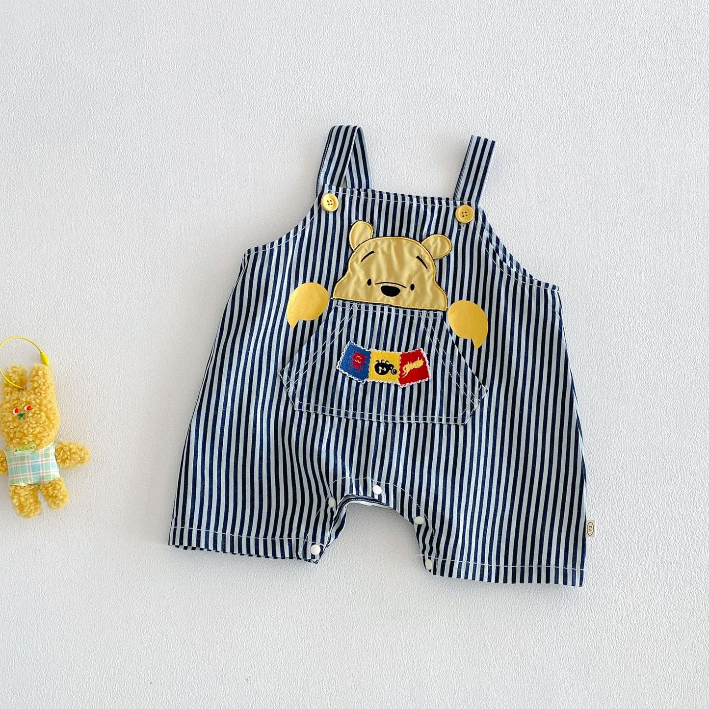 Cute Suspender Summer Boys Cartoon Bear Jeans Korean Style Children's Pants