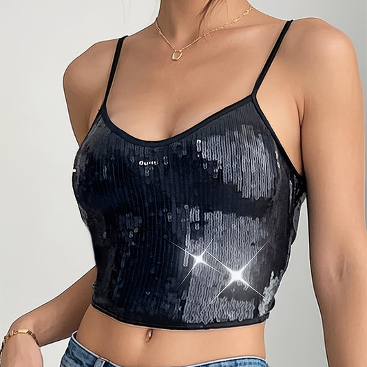 Women's Seamless Sequin Sling Inner Match Beautiful Back Tops