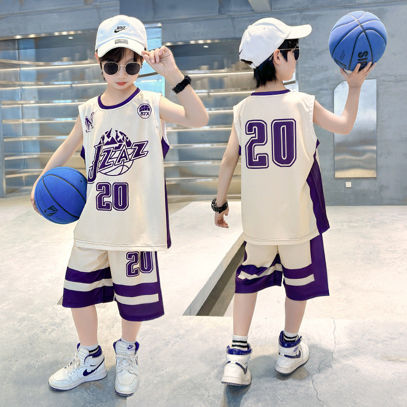 Children's Summer Middle Big Sportswear Jersey Basketball Wear Sleeveless Vest Children's Suit