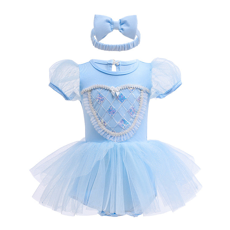 Children's Halloween Clothing Short Sleeve Pullover Infant Princess Jumpsuit Romper Jumpsuit, Climbing Suit