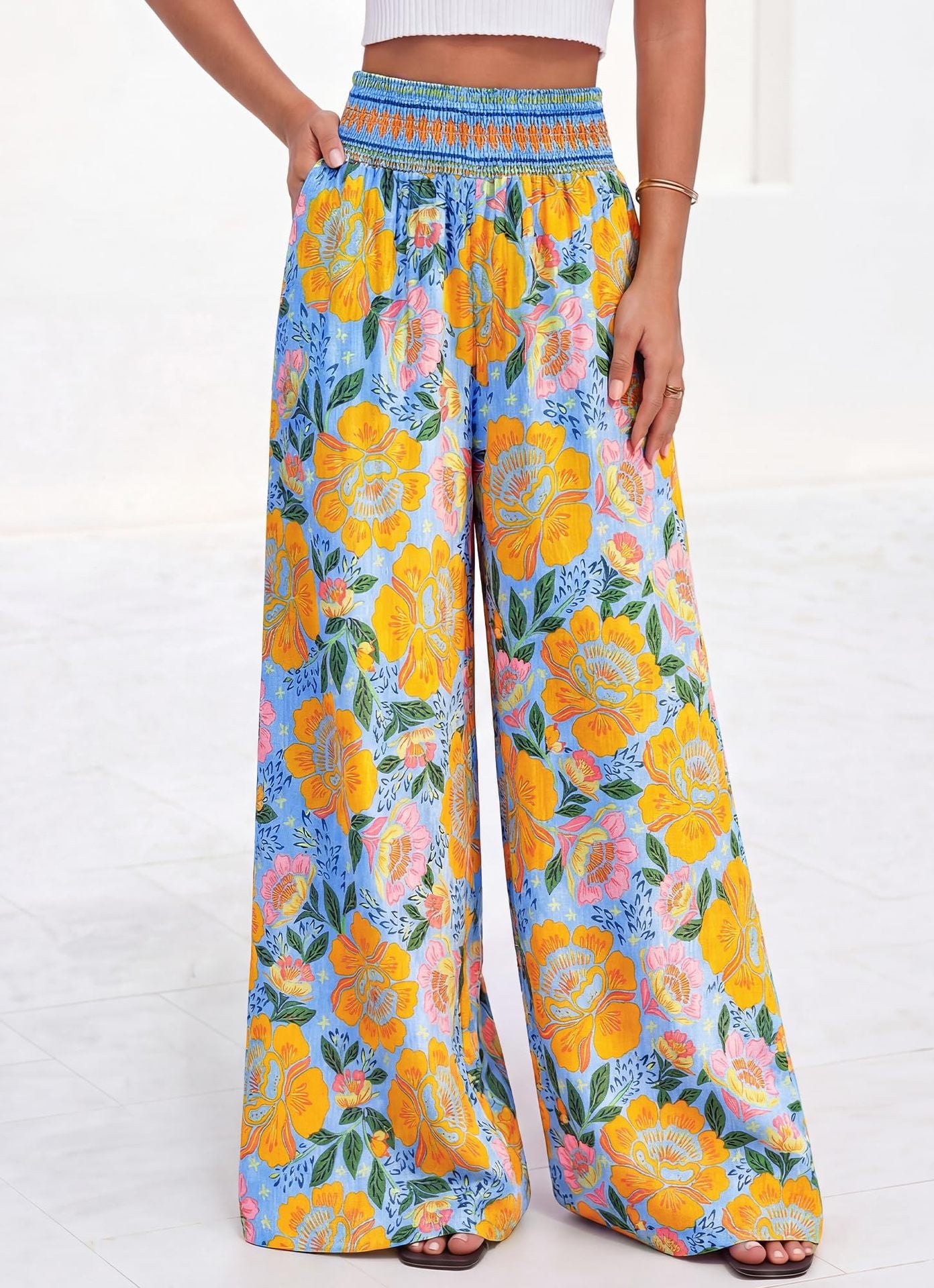 Women's Summer Comfortable High Waist Wide Leg Casual Pants