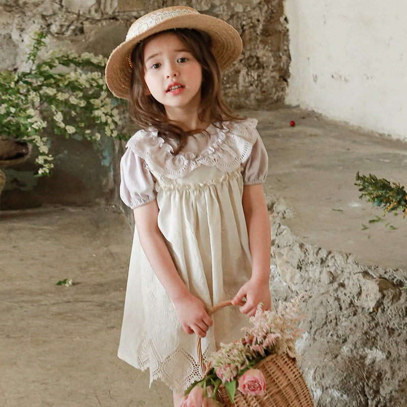 Children's Summer Strawberry Shan Clothing Fashion Lace Edge Children's Dress