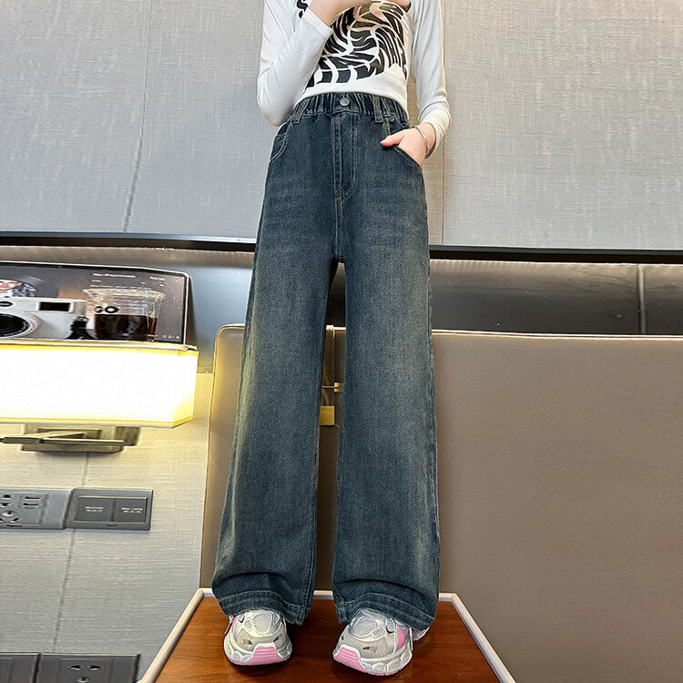 Children's Jeans Baggy Straight Trousers Medium Large Children's Pants
