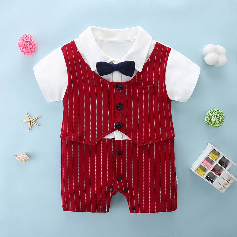 Thin Summer Clothing Born Boy Jumpsuit One Month Old Hundred Jumpsuit, Climbing Suit