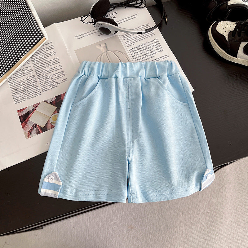 Children's Clothing Style Boy's Short Sleeve Striped Children's Suit