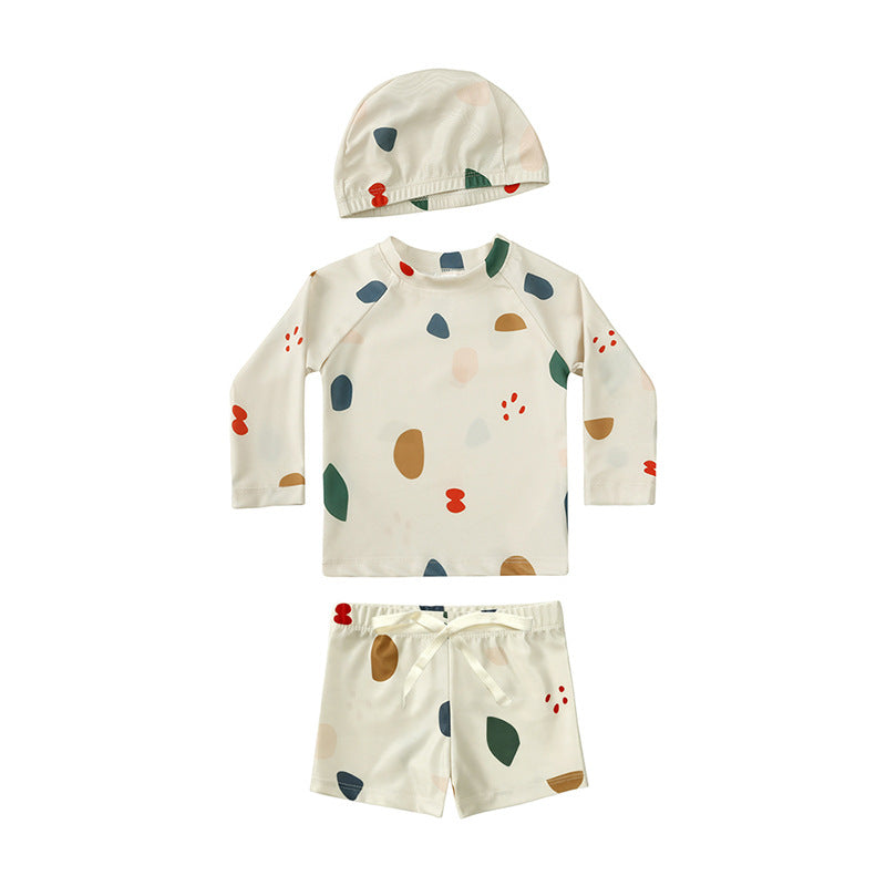 Children's Summer Long Sleeve Split Style Swimsuit Boys Boy Sun Protective Children's Suit