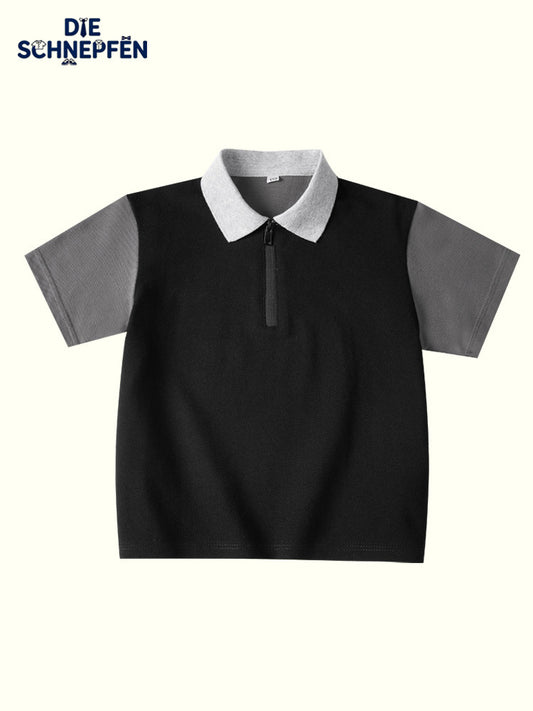 Children's Shirt Tops Contrast Color Pure Cotton Children's T-shirt