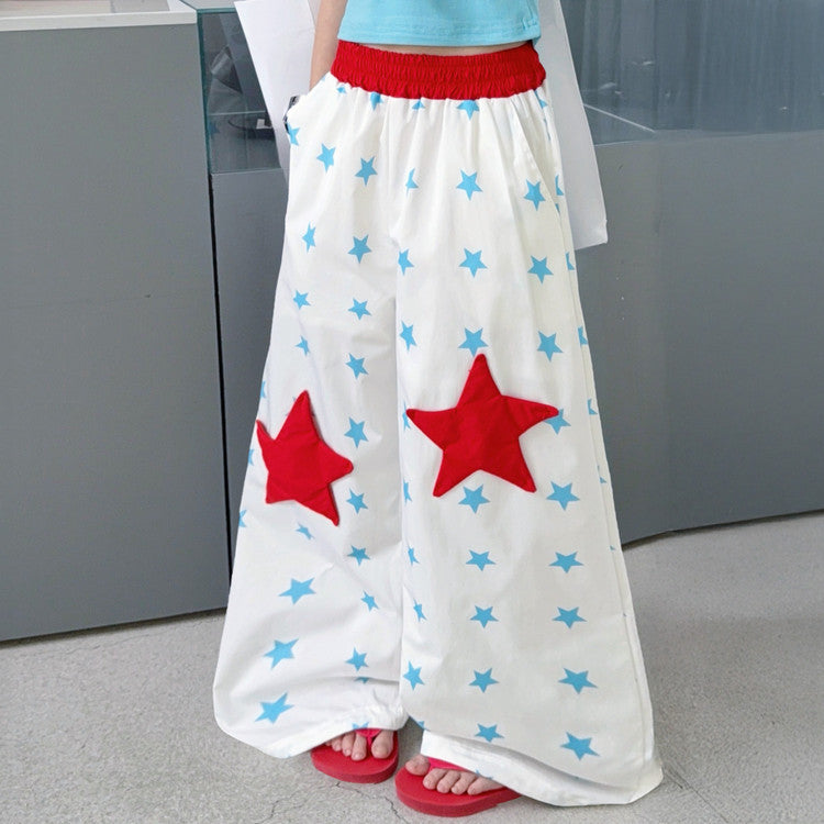 American Street Floral Print Casual Jumpsuit Summer Hot Hip Hop Children's Pants