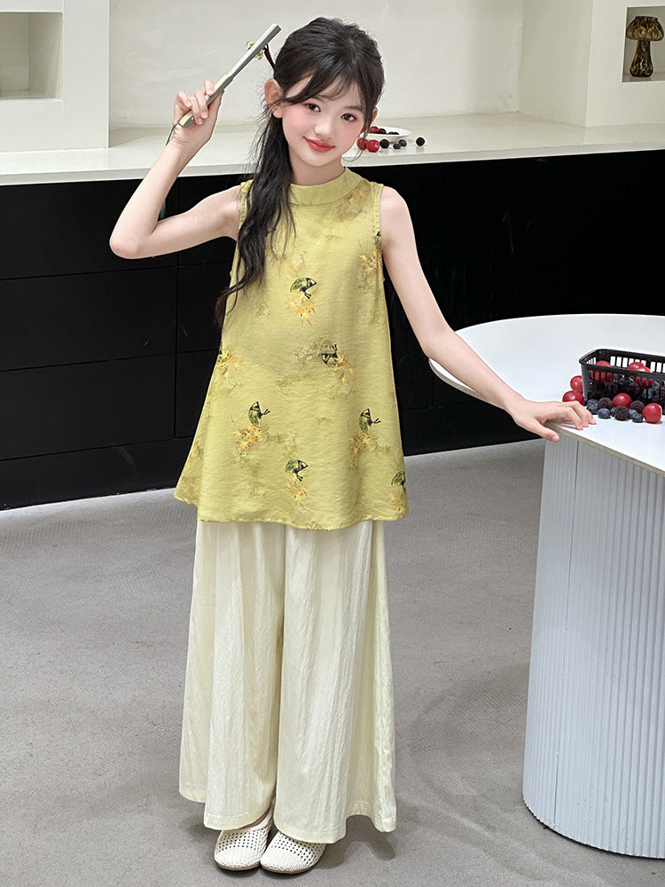 Children's Chinese Older Ancient Style Han Clothing Summer Culottes Children's Suit