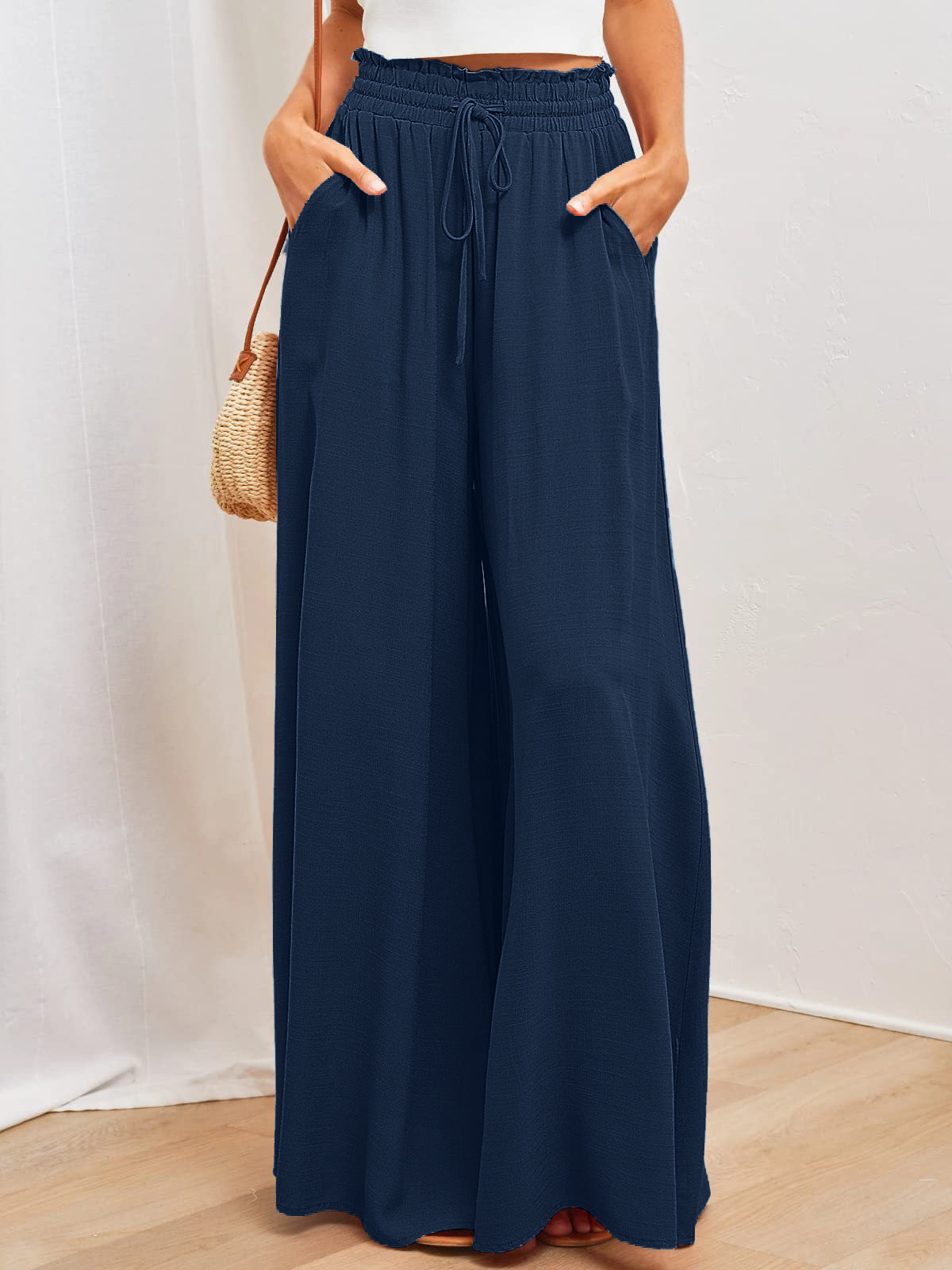 Women's Wide Leg Loose Fashionable Trousers Casual Pants