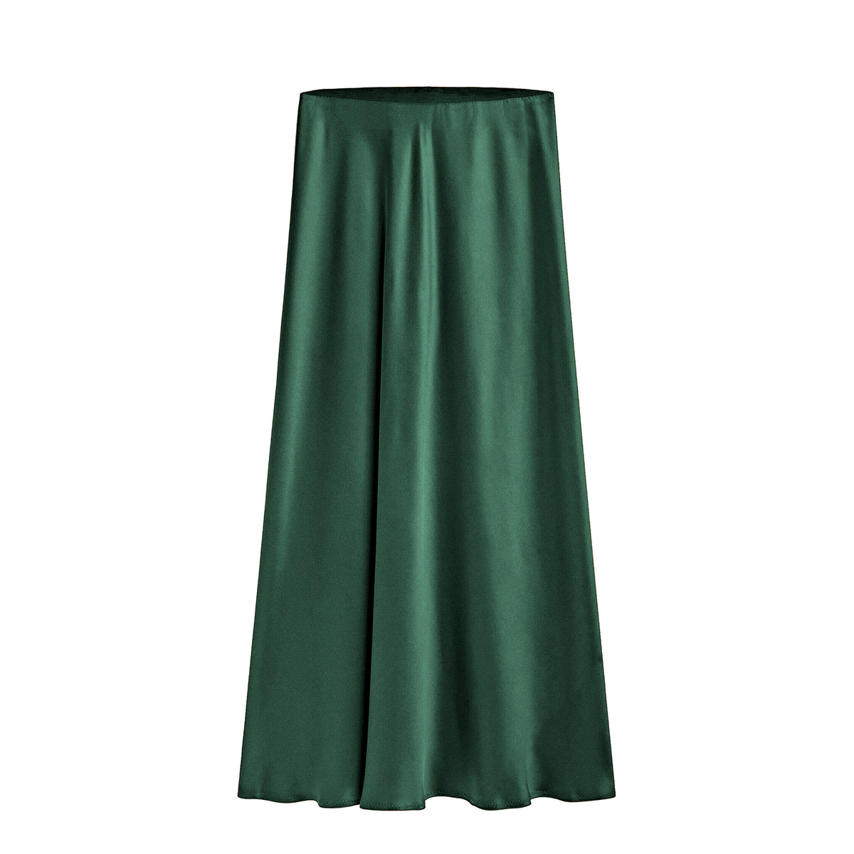 Women's Satin High Waist Elastic Quality Split Skirt