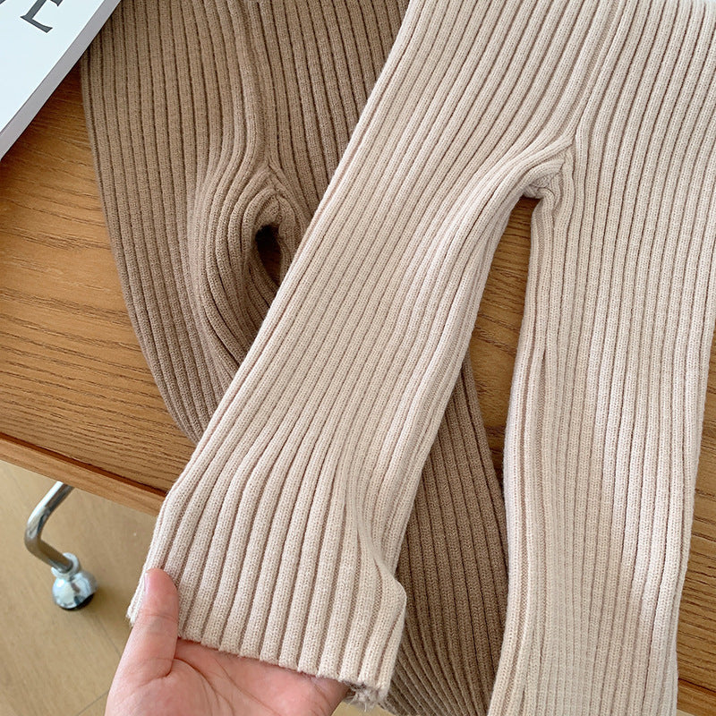 Children's Knitted Straight Korean Style Trousers Leggings Children's Pants
