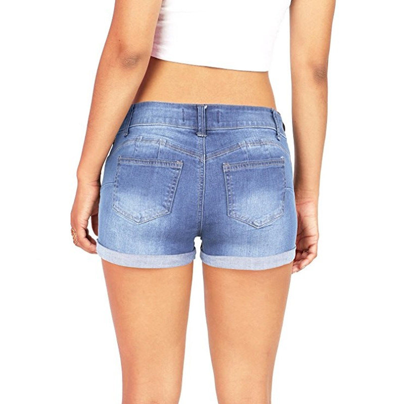 Women's Summer Denim Flanging Hot Tide Women's Jeans