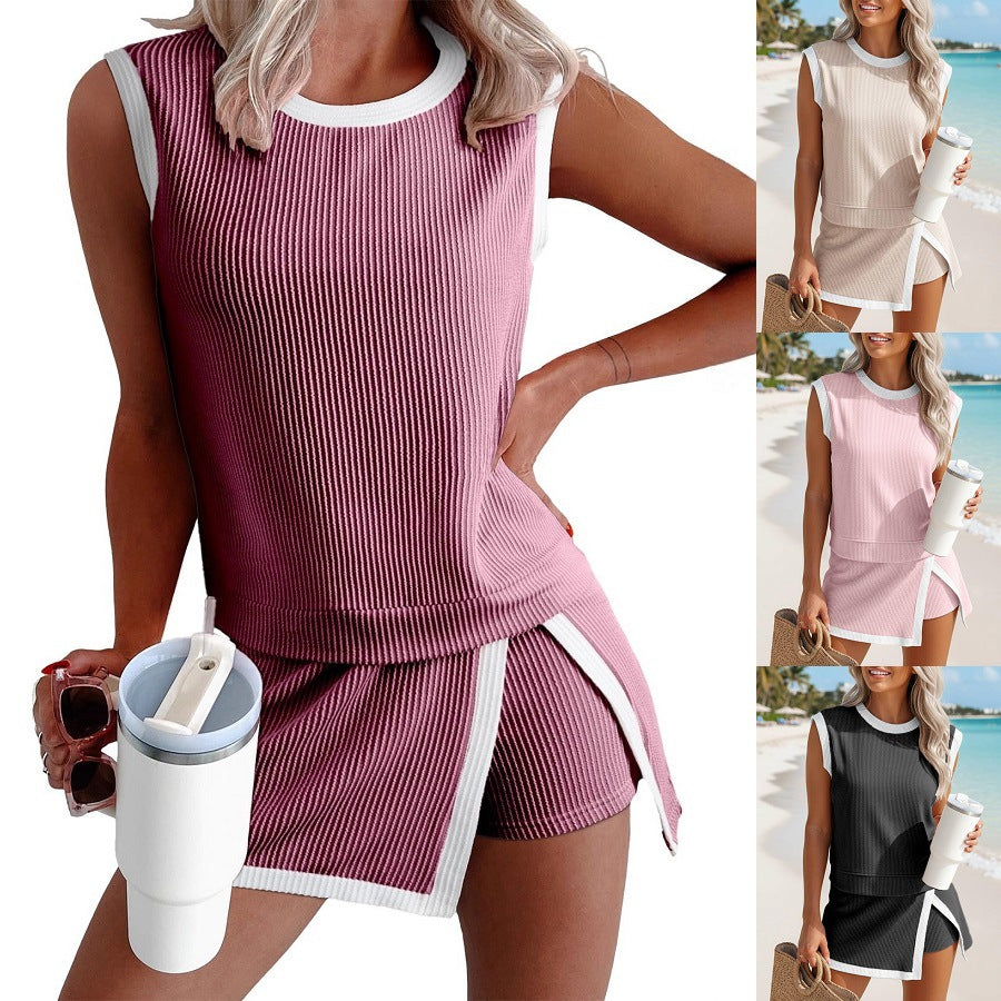 Women's Summer Set Short-sleeved T-shirt Two Pieces Shorts
