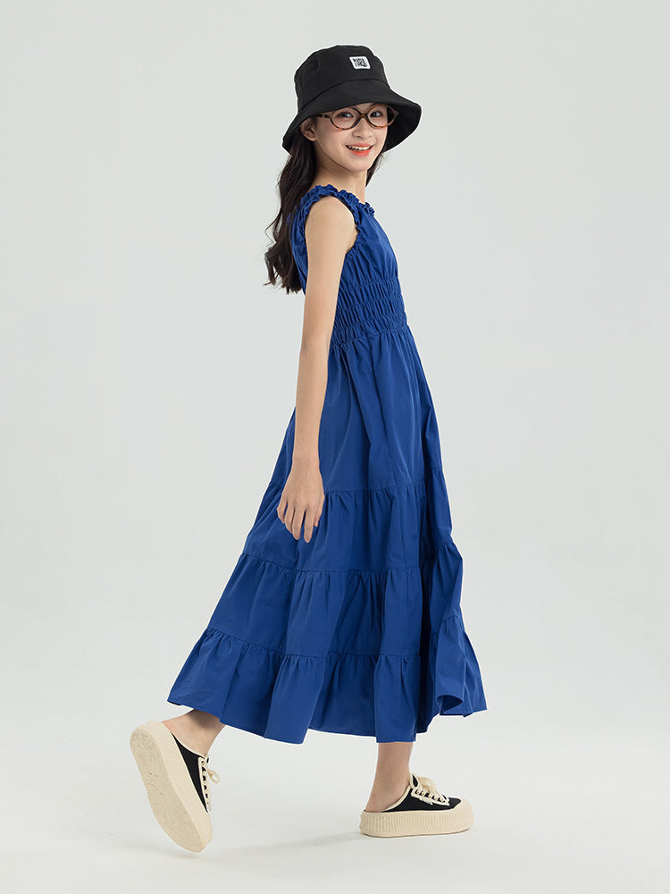 Children's Sleeveless Long Summer Medium Large Clothing Adult Lady Like Woman Children's Dress