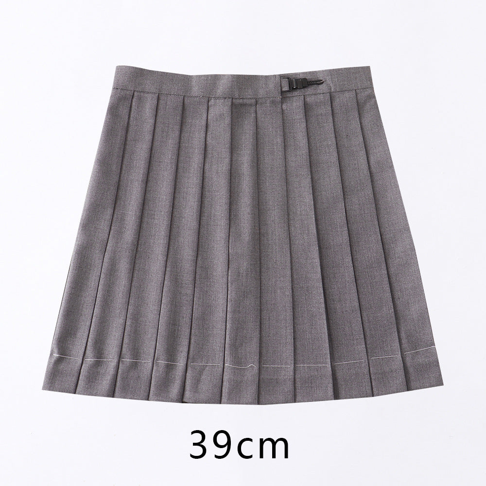 Pleated Orthodox Solid Color High Waist Skirt