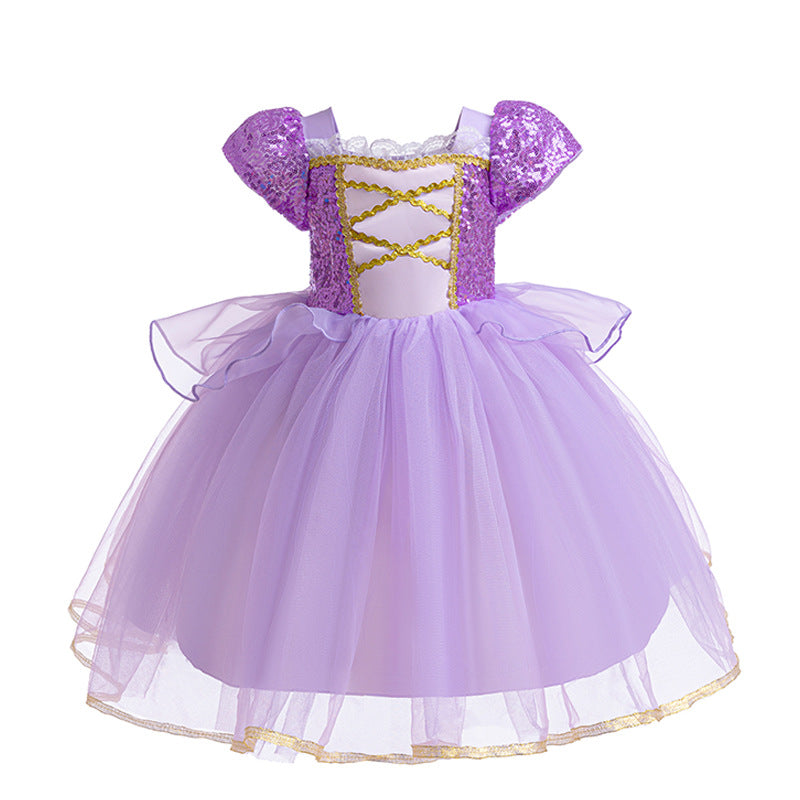 Color Princess Tulle Tutu Cake Puff Children's Dress