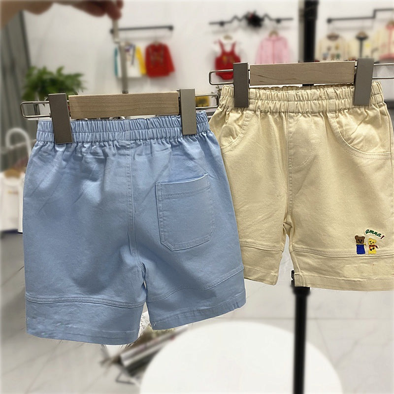 Children's Clothing Summer Bear Shorts Washed Cotton Children's Pants
