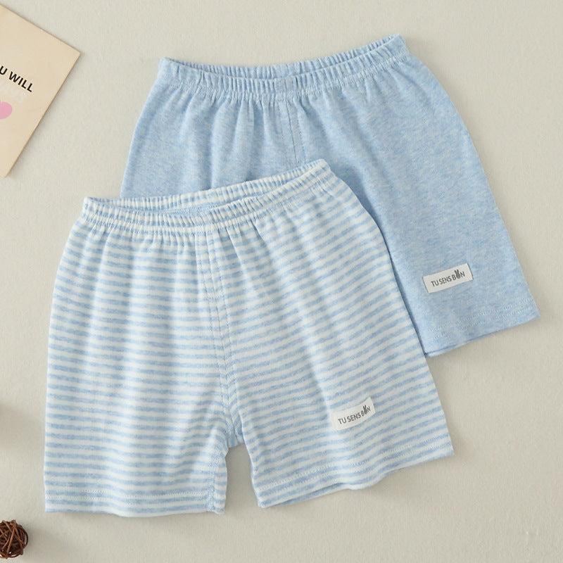 Children's Cotton Shorts Summer Thin Striped Boys Points Casual Loose Children's Pants
