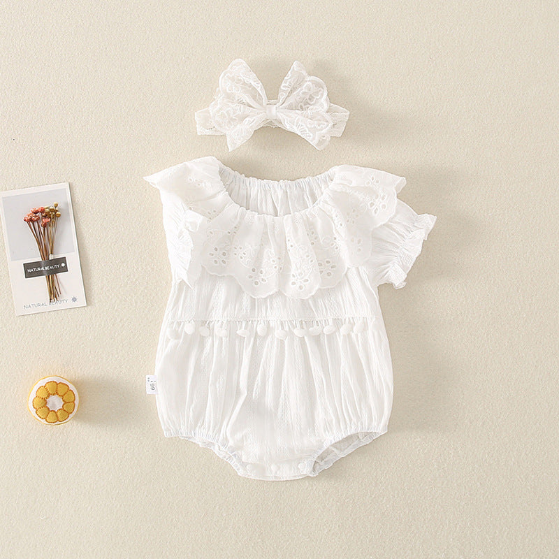 Cute Lace Collar Princess Rompers Toddler Jumpsuit, Climbing Suit