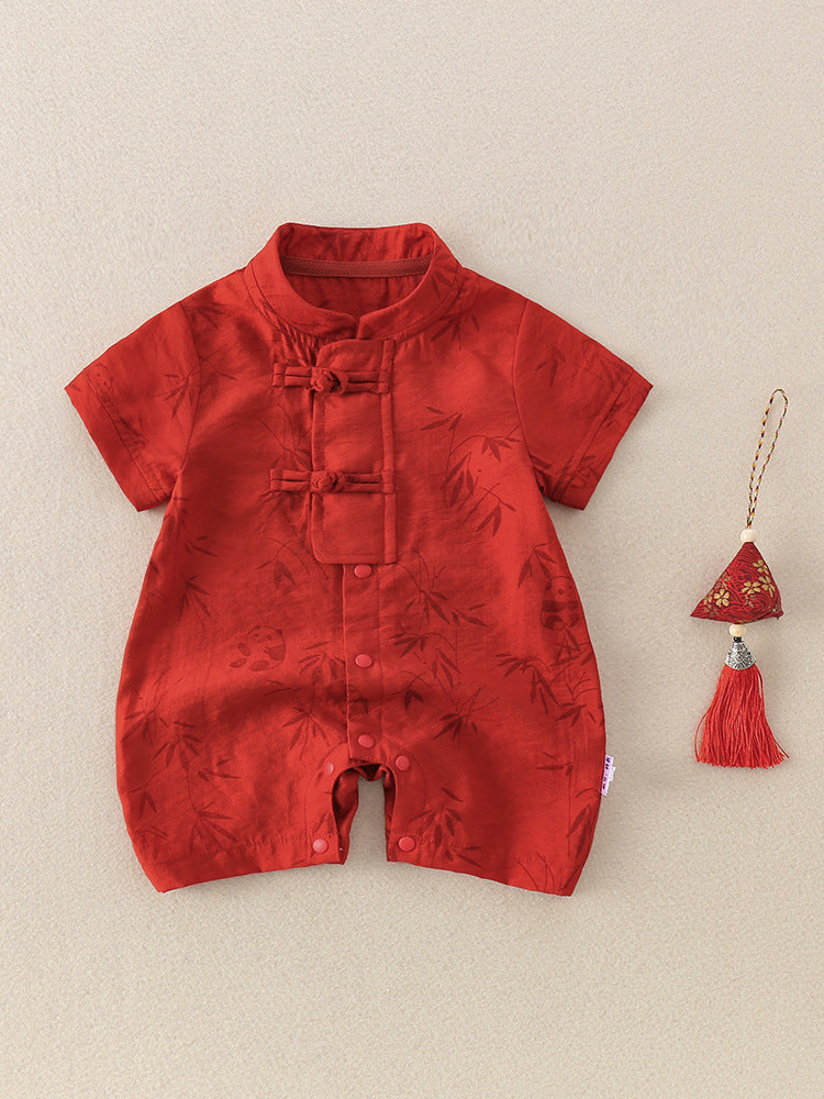 Boy First Month Old Days One Year Celebration Dress National Jumpsuit, Climbing Suit