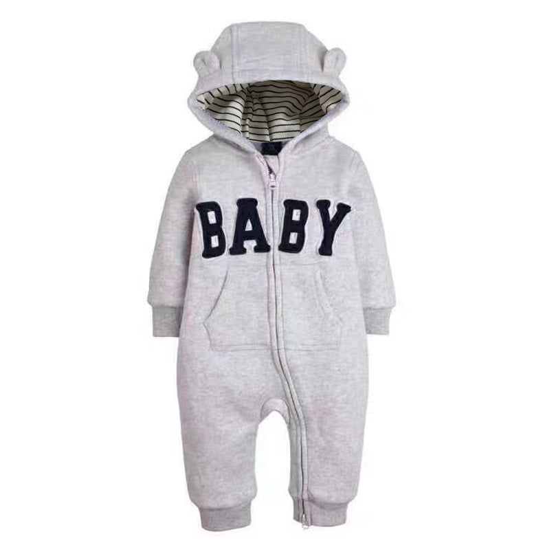 Children's Clothing Zipper Hooded Long-sleeved Jumpsuit Double Jumpsuit, Climbing Suit