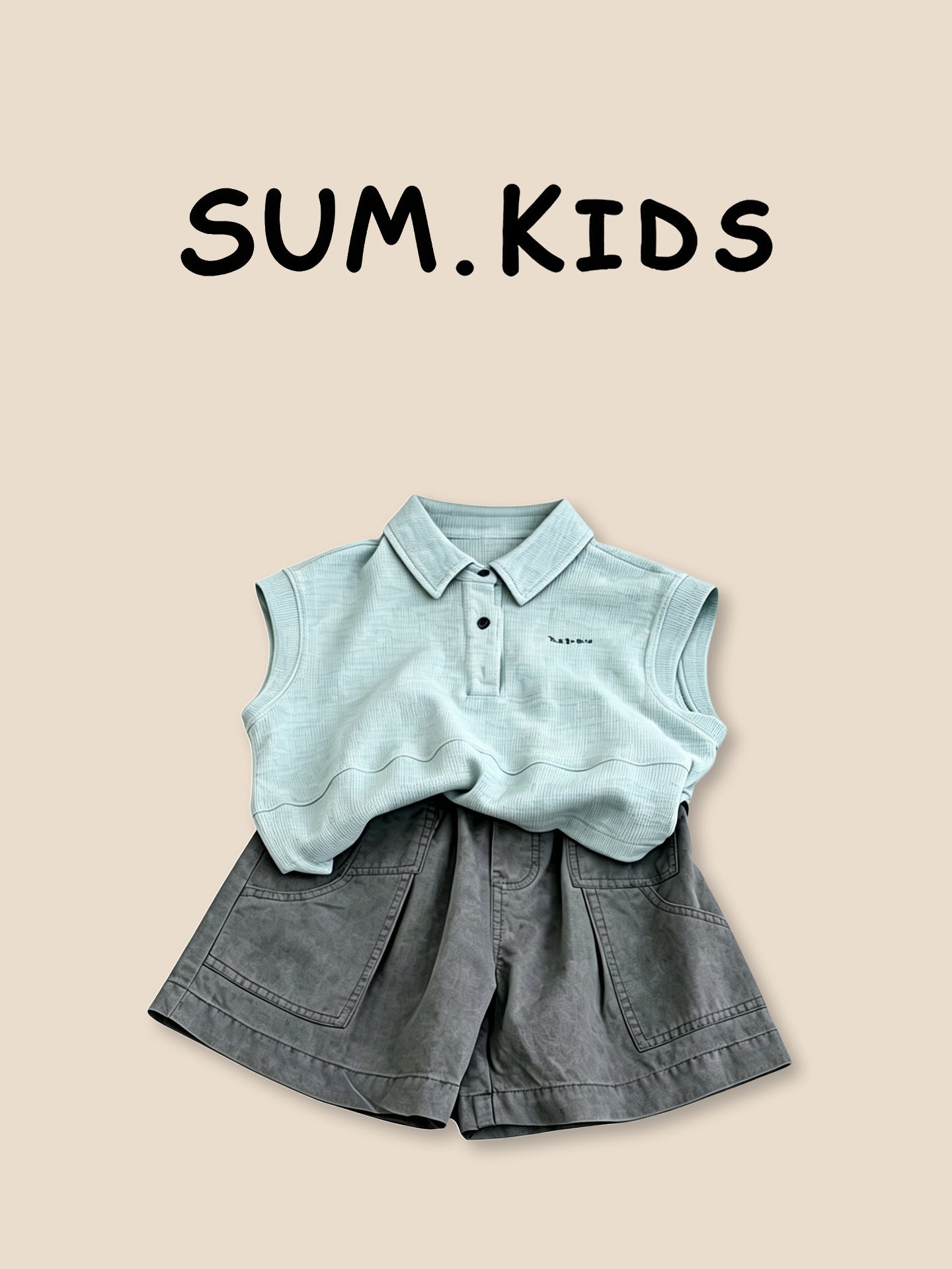 Summer Clothing Korean Casual Style Sleeveless Shirt Shorts Handsome Children's Suit