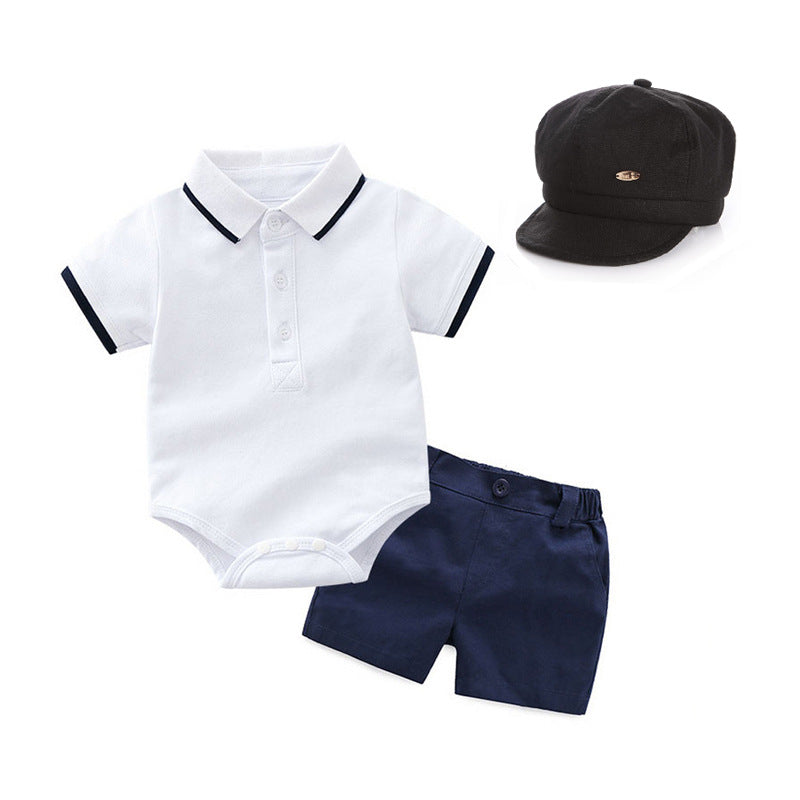 Slouchy Boy Shirt Romper Hat Clothing Jumpsuit, Climbing Suit