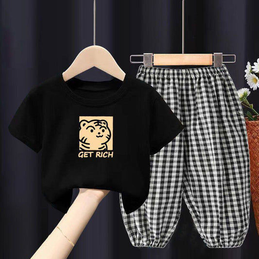 Children's Clothes Two-piece Casual Short-sleeved T-shirt Trousers Children's Suit