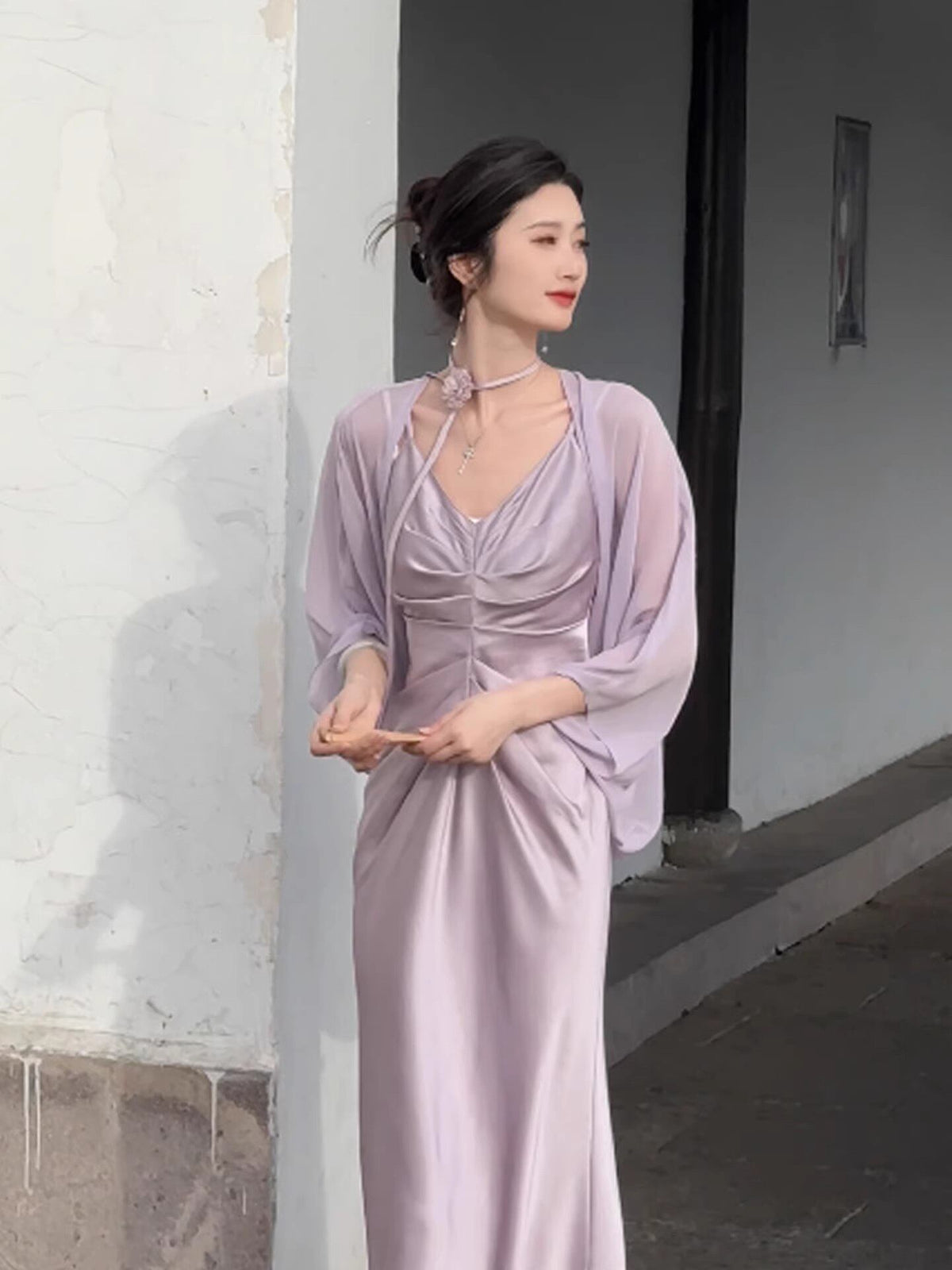 Women's Fashionable Summer Dress Outer Shawl Breathable Tulle Air Lace Shirt, Chiffon Shirt