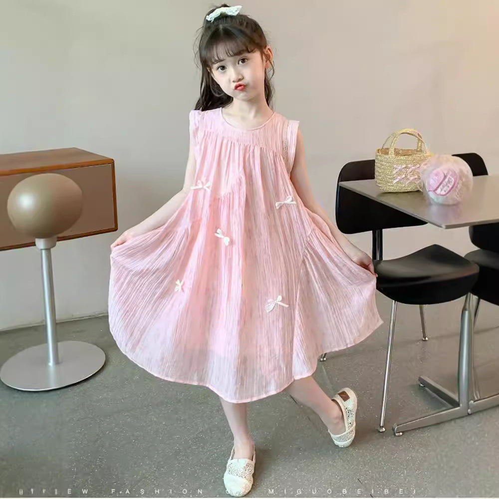 Children's Floral Summer Big Loose Sleeveless Vest Western Style Children's Dress