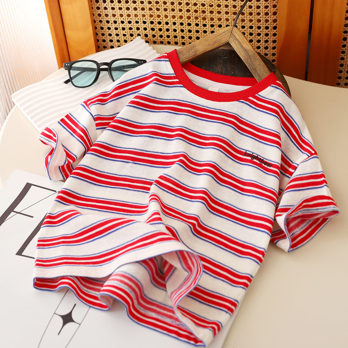 Children's Clothing Striped Short-sleeved Western Style Color Stripes Casual Half Sleeve Children's T-shirt
