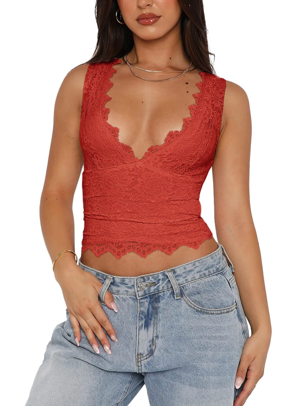 Fashion Lace Stitching Design Sense Suspenders Vests