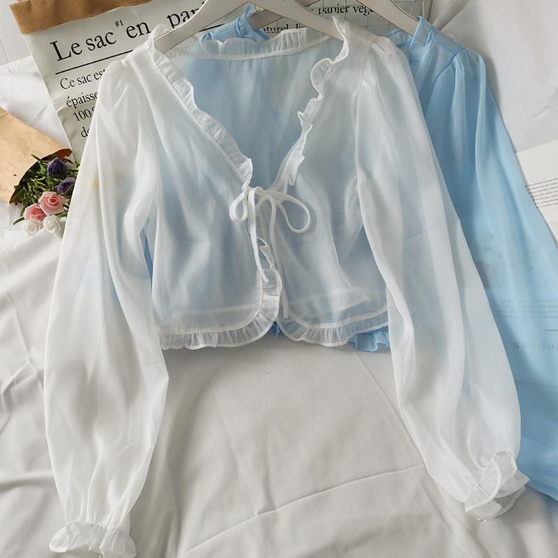 Women's Summer Ruffled Thin Sun Protection Outerwear Cardigans
