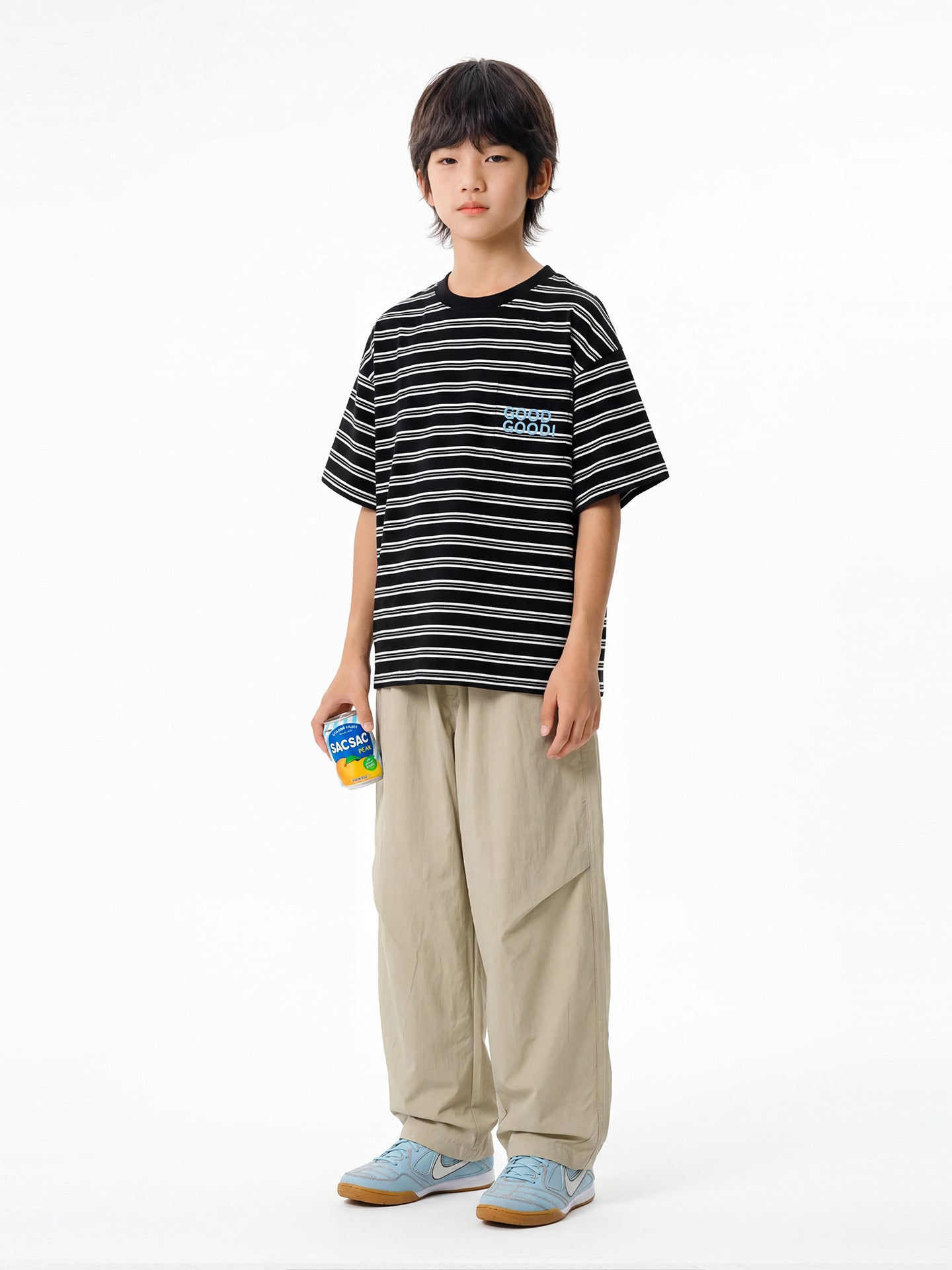 Children's Clothing Summer Boys Vintage Stripe Short-sleeved Middle Big Western Style Children's T-shirt