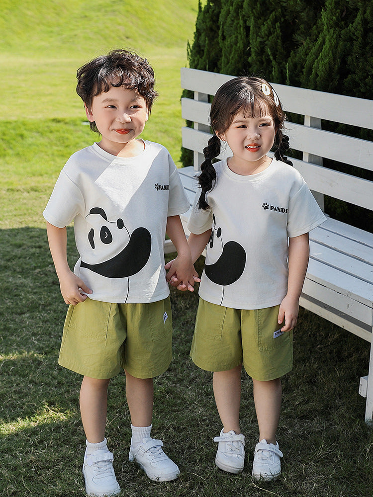 Children's Pearl Cotton T-shirt Korean Style Fried Street Parent-child Outfit