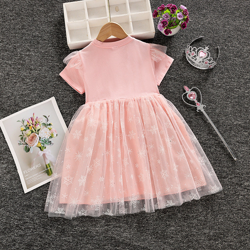 Frozen Princess Elsa Summer Style Western Children's Dress