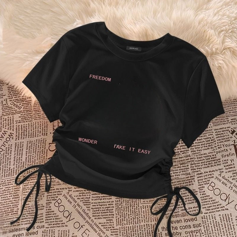 Children's Summer Western Style Thin Medium Big Drawstring Children's T-shirt
