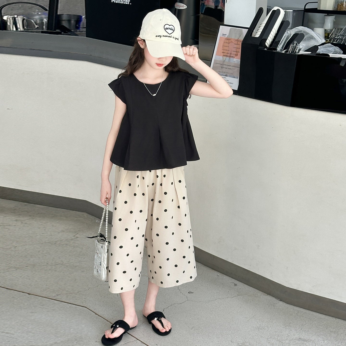 Children's Western Style Polka Dot Thin Wear Big Super Nice Children's Suit