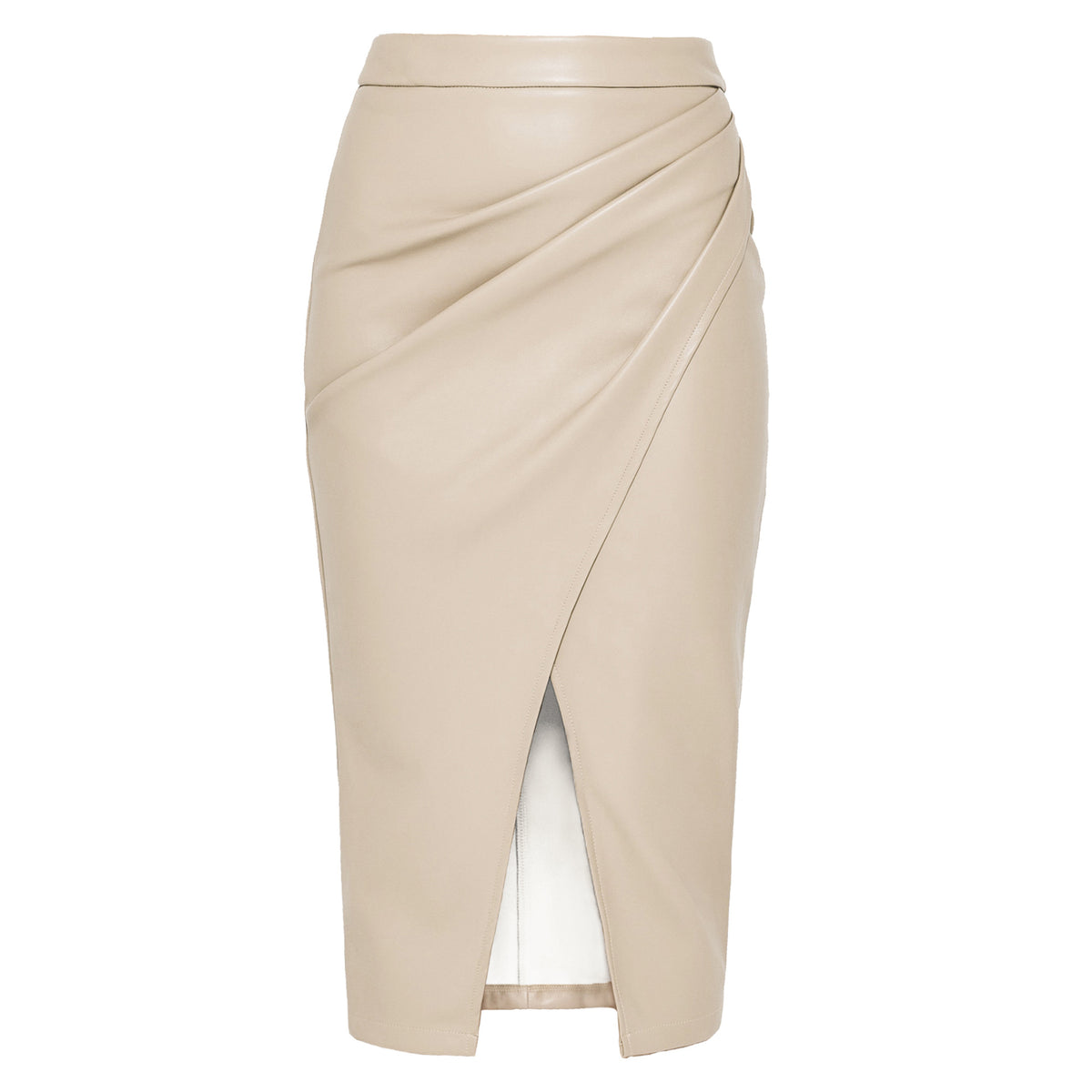 Women's High Waist Zipper Heap Pleated Leather Skirts