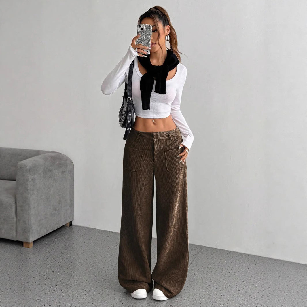 Women's Corduroy Loose Fashion Drape Skinny Casual Pants