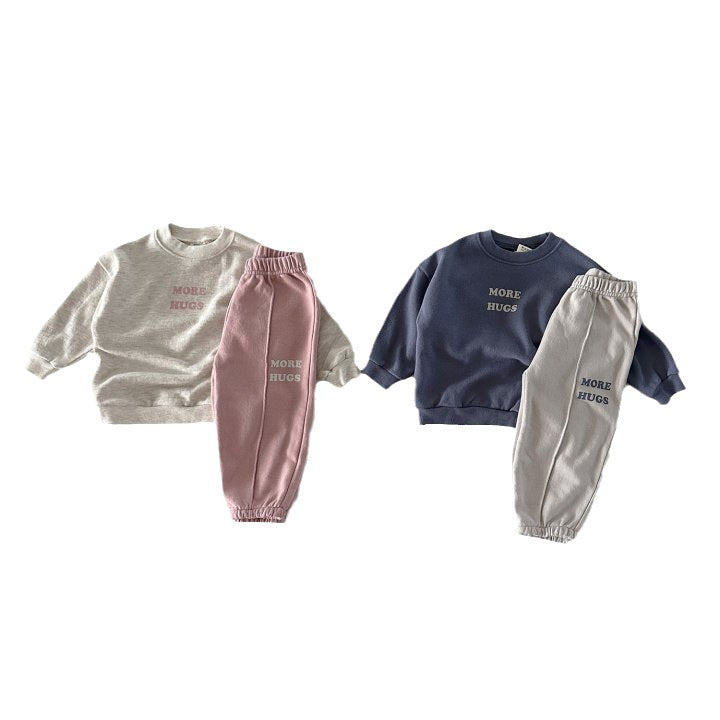 Autumn Korean Style Boy Letters Sweater Long Sleeve Sports Trousers Children's Suit