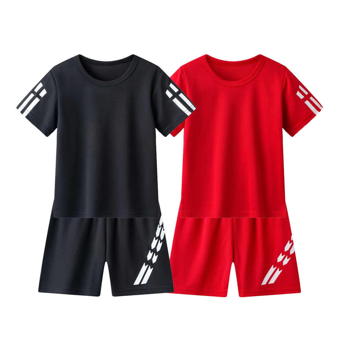 Short-sleeved T-shirt Set Medium Small Boys Leisure Loose Children's Suit